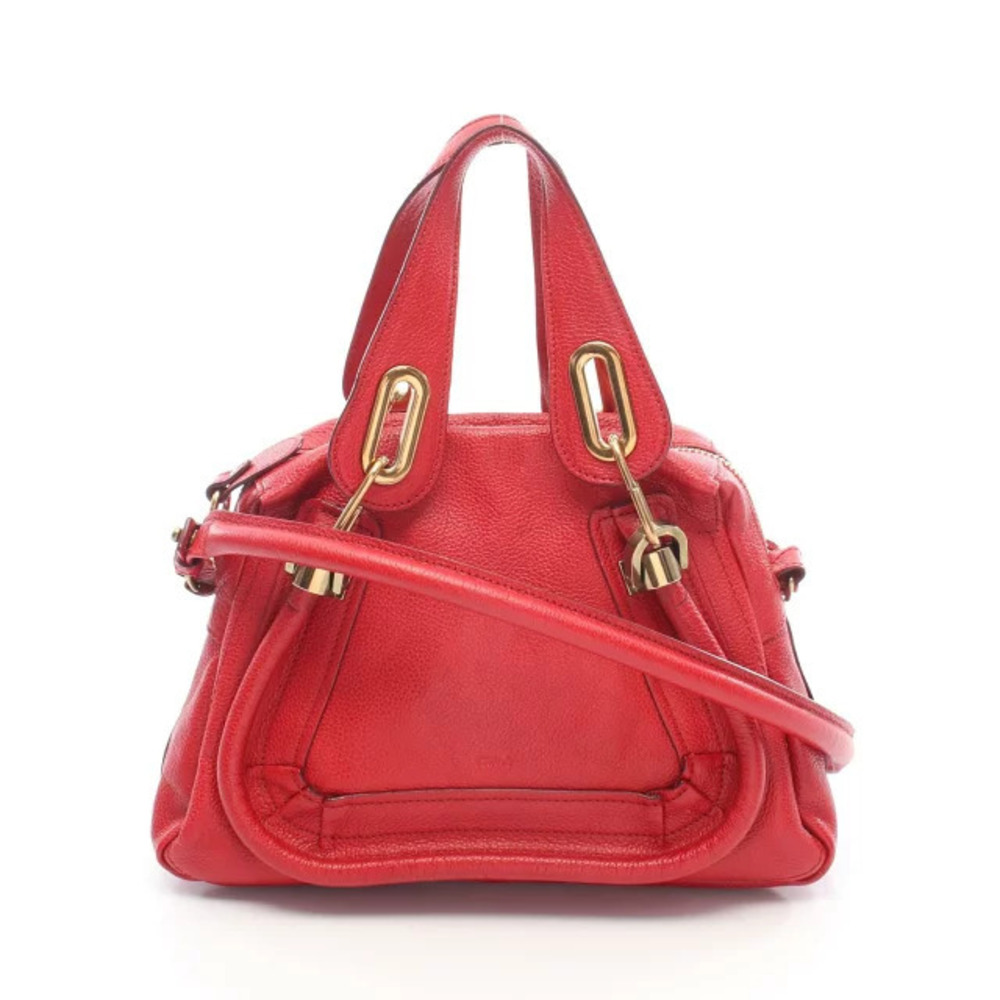 Chloe Paraty Handbag Leather Red